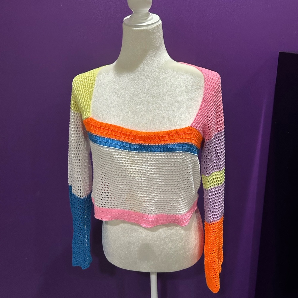 Colorful knit sweater!